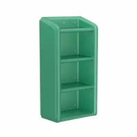 Wall-mounted shelving unit with 4 shelves, overall dimensions 49 in height, 25 in width, and 14 in depth. Green finish. Suitable for organizing tools, parts, and supplies in warehouses, workshops, and maintenance areas, maximizing vertical storage space