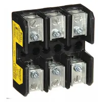 3-pole open-block fuse holder for UL Class T fuses, rated 600 V AC. Features box-lug terminals for secure wire connections and non-indicating design. Suitable for overcurrent protection in industrial power distribution, panelboards, and control circuits