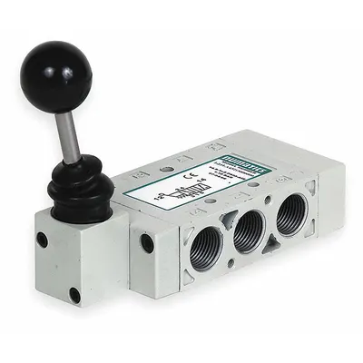 AVENTICS Manual Air Control Valve: L2, Lever, Four-Way / Two-Position, Aluminum - Aventics L2 Series Manual Air Control Valves