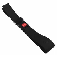 This 3 ft crossbody strap is made of black polypropylene with a metal push-button buckle. It is used for securing patients on backboards and stretchers in emergency medical and transport settings