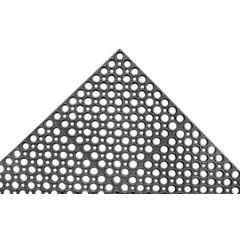 This 2 ft x 3 ft nitrile rubber mat features raised rings that allow liquids to drain beneath the surface, reducing slip hazards. The 7/8 in thick construction provides cushioning in wet work areas. Antimicrobial protection helps inhibit bacterial growth in environments requiring fluid drainage.