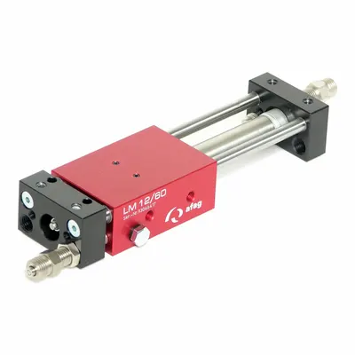 AFAG Slide: 60 mm Stroke Lg, 12 mm Bore Dia, Mfr Part # 11010378, LM Series - Pneumatic Linear Ball Rail Slides