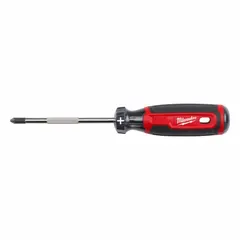 This 2-piece screwdriver set includes Cabinet, Phillips, and Slotted tip types for general-purpose fastening tasks. The cushion grip handles provide comfort during use. Suitable for assembly, maintenance, and repair work on equipment and machinery.
