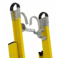 Silver end cap designed for extension ladders, compatible with L-3421-XX series. Includes mounting hardware for installation. Protects ladder rail ends from wear during use and storage