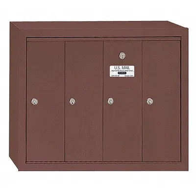 SALSBURY INDUSTRIES Mailbox: 4B+, 4 Doors, Vertical, 19 in H x 24 3/4 in W x 7 1/2 in D, Surface Mounting - Multi-Unit Mailboxes