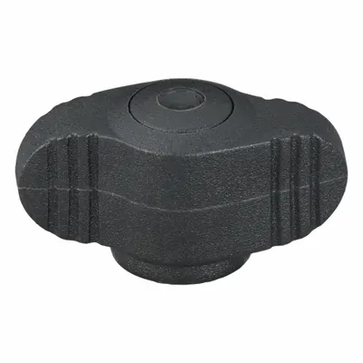 KIPP Hand Knob: Wing, Plastic w/ Brass Thread, M5 Thread, 8 mm Thread Lg - Wing Knobs with Threaded Hole