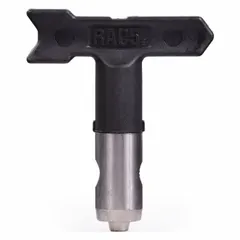 Airless spray gun tip with 0.031 in orifice size, finished in black. Includes OneSeal tip seal. Compatible with RAC 5 HandTite Tip Guard and model 243161. Used for applying paints and coatings in industrial finishing applications.