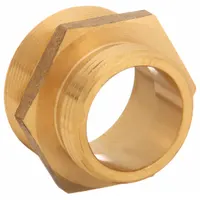 This brass rigid adapter connects fire hoses to hydrants or standpipes. It features a 2 in NPT male thread and a 1-1/2 in NH female swivel, with a straight configuration and hex body for wrench tightening. Suitable for municipal and industrial fire-protection systems