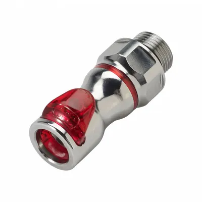 CPC Quick Connection Coupling: Straight, 3/8 in Pipe Size, Warm Red, Quick Disconnect/Threaded - Chrome-Plated Brass Quick-Disconnect Tube Fittings