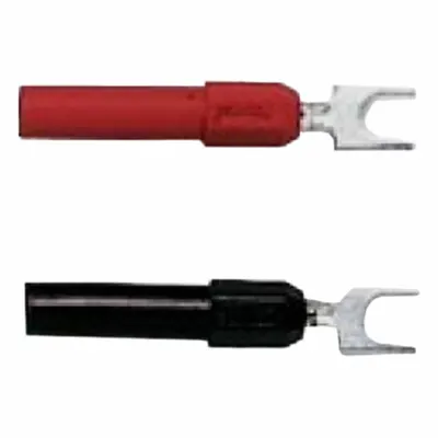POMONA 3777A-02 Spade Lug to Shrouded Banana Jack Adapter, Red, 15 A, 5000 V - Spade Lug to Shrouded Banana Jack Adapters