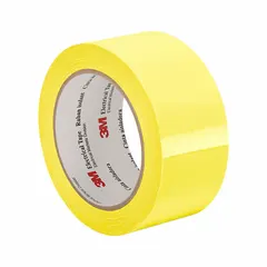 Polyester film tape with acrylic adhesive, 2 mil thick, yellow color. Provides electrical insulation and abrasion resistance for coil winding, motor lead, and transformer applications. 2 in width, 72 yd length.