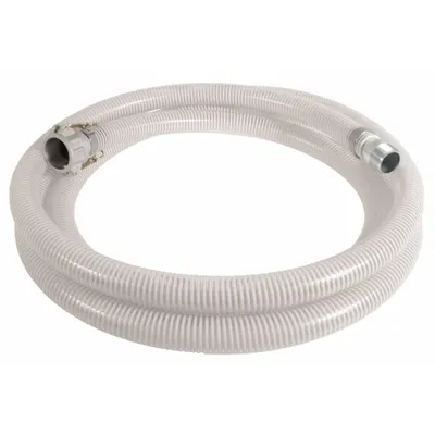 OEM PVC Water Suction & Discharge Hose Assembly, 2 in x 2 in, 70 psi, Clear - PVC Water Suction & Discharge Hose Assemblies with PVC Helix Reinforcement