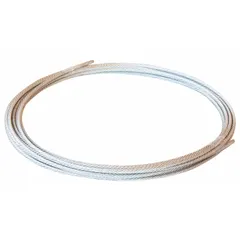 Steel support cable for multiaxis cable and hose carriers. Part of the R040 series, this accessory provides structural reinforcement to prevent sagging and reduce wear on cables and hoses in automated machinery and industrial motion systems. Length: 16 ft, outside width: 0.1 in, material: steel. For use with 4NGA7 carrier.