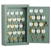 Key Cabinet: 30 Key Capacity, Steel, Gray, 12 1/4 in Ht, 8 in Wd, 2 5/8 in Dp, Wall Mount (MPN 7125-01-151-5435)