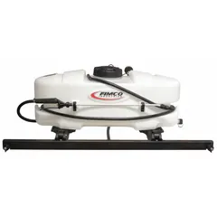 This cordless vehicle mounted sprayer is designed for mounting on tailgates or ATVs. With a 15 gallon tank capacity, it is suited for agricultural and property maintenance tasks such as weed control, fertilization, and pest management. The unit operates without a cord, offering portability for field applications.