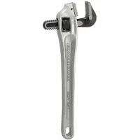 ROTHENBERGER One-Handed Pipe Wrench: Aluminum, 2 1/2 in Jaw Capacity, Serrated, 18 in Overall Lg (MPN 70116)