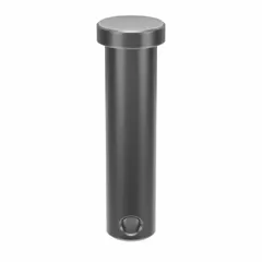 This inch-series clevis pin has a 7/16 in diameter and 1-3/4 in shank length, made from steel with a plain finish. It is used as a non-threaded pivot point in mechanical linkages, such as connecting clevis forks or yokes in machinery and equipment. Supplied in a 10-pack.