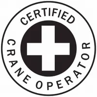 Hard Hat Label: Certified Crane Operator, 2 in Dia, English, Non-Reflective, 4 Labels, Circle, Std (MPN 49560)