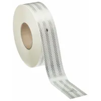 White reflective tape with acrylic adhesive, 2 inches wide by 50 yards long. Designed for use on agriculture vehicles to enhance visibility in low-light conditions. Suitable for tractors, trailers, and other farm equipment