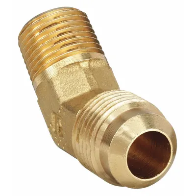 PARKER Flared Fitting Elbow: 1/4 in OD x 1/4 in Pipe Fitting Size, Flared/Threaded - Standard Brass 45-Degree Flare Tube Fittings