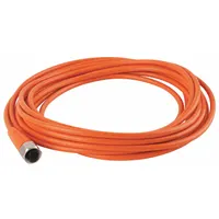 Cordset: M12 Female Straight X Bare Wire, 5 Pins, Orange, PVC, 5 m Cable Lg, 4 A Max Current (A) (MPN EVT001)