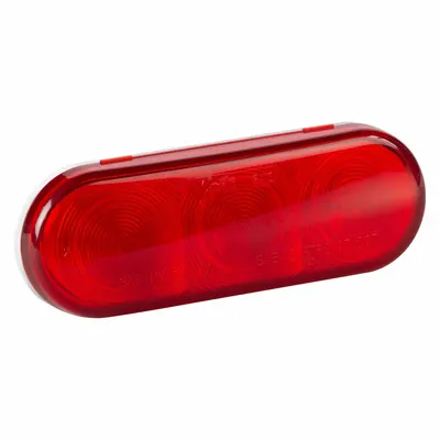 GROTE Stop/Turn/Tail Light: LED, Stop Light, Red, Oval, 2 5/16 in Overall Ht - Stop Lights