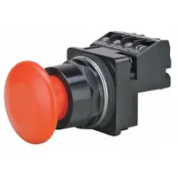 SIEMENS Mushroom Head Push Button: Illuminated, Mushroom Head Profile, Metallic, 30 mm, 1NO/1NC (MPN 52BP2D3AB)