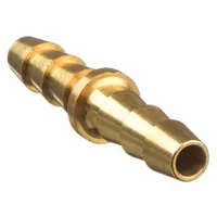 This brass rigid hose mender is designed for 3/16 in hose I.D. with a straight, male x male configuration and hose barb x hose barb connections. It is used to repair or connect hoses in air, water, and chemical fluid transfer systems