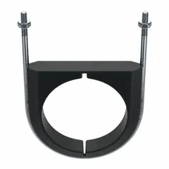 Steel U-bolt for 8-inch pipe with 1/2"-13 thread and 9 53/64-inch inside height. Used to secure piping while reducing vibration and noise in HVAC, plumbing, and process piping systems.