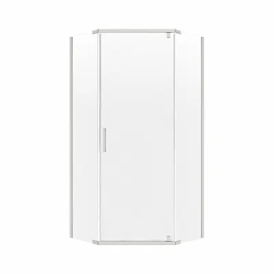 FOREMOST Shower Door: 25 1/2 in Max. Door Wd, 23 3/4 in Fixed Panel Wd, 74 in Overall Ht - Neo-Angle Shower Doors