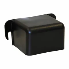 Black solenoid cover designed to protect the electrical solenoid on dump truck tarp systems from debris, moisture, and physical damage. Fits standard solenoids used in these applications. Suitable for use in construction, mining, and agricultural environments.