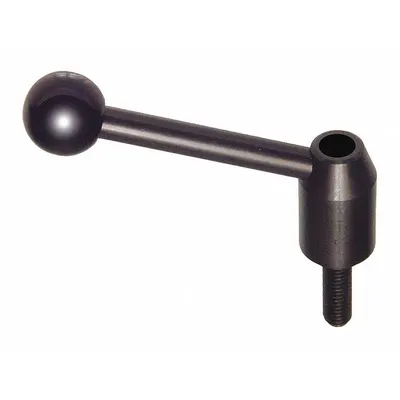OEM Adjustable Handle: Steel, M12 Thread, 60 mm Thread Lg, 98 mm Lg - Adjustable Tension Levers with Threaded Stud