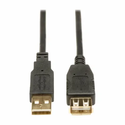 EATON TRIPP LITE Usb Cable: Type A End 1, Type A End 2, Black, 16 ft Lg - Extension USB Cables