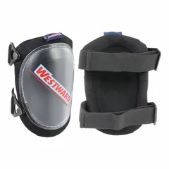 These swivel knee pads feature a plastic cap and foam pad for impact absorption and comfort during kneeling tasks. The elastic straps with clip closure secure the pads in place, while the universal design allows freedom of movement. Suitable for industrial and construction applications such as flooring, tiling, and maintenance work.