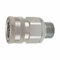 PARKER Coupler: 1/4 in, Steel, 6,500 psi Max. Working Pressure @ 70 F, 1/4"-18 Thread Size, Nitrile (MPN VHC4-4MSL)