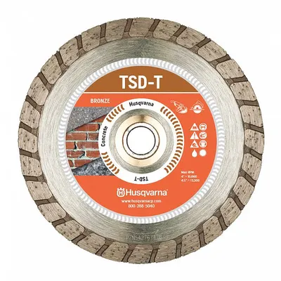 HUSQVARNA Diamond Saw Blade: Brick/Granite/Marble, 5 in Blade Dia., Wet/Dry, Good - Masonry-Cutting Blades