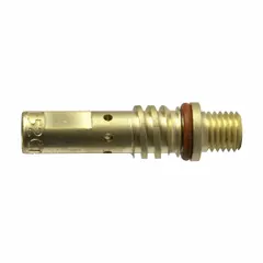 Threaded gas diffuser designed for use with Tweco MIG guns. Directs shielding gas evenly around the weld puddle. Compatible with EL16S contact tip series. Suitable for industrial fabrication and repair applications.