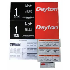 Label kit for the REPCO 7HU62 jib crane. Contains replacement labels for compliance and identification on the equipment. Suitable for use in material handling applications in industrial facilities.