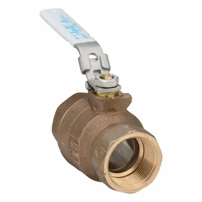APOLLO Manual Two-Way Ball Valve: 1 1/4 in Size, Brass/Bronze, Straight, FNPT x FNPT - Bronze Ball Valves