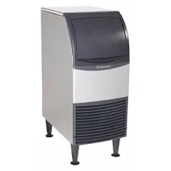 This SCOTSMAN undercounter flake ice machine produces 142 lb of ice per day. Air-cooled, silver finish. Dimensions: 38 in H x 15 in W x 24 in D. Suitable for commercial kitchens, bars, and other foodservice settings requiring a compact, continuous supply of flake ice.