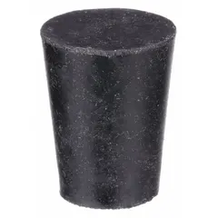 APPROVED VENDOR Rubber Stopper, Size 2, SBR, Black, 20 mm Top Dia, 16 mm Bottom Dia, 25 mm Ht