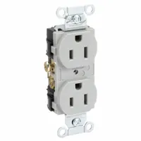 HUBBELL Receptacle: Duplex, 5-15, Gray, 125V AC, 15 A, 2 Pole / 3 Wire (MPN CR15GRY)