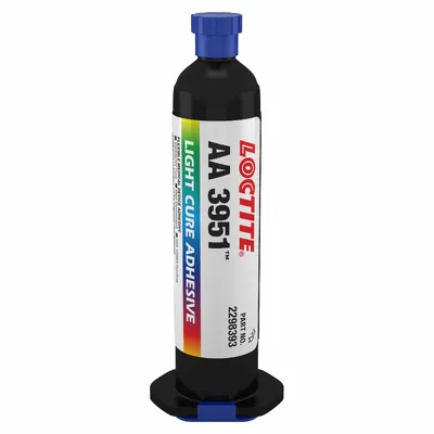 LOCTITE UV Curable Adhesive: AA 3951, UV Cured, 25 mL, Syringe - UV-Cured Acrylic Adhesives