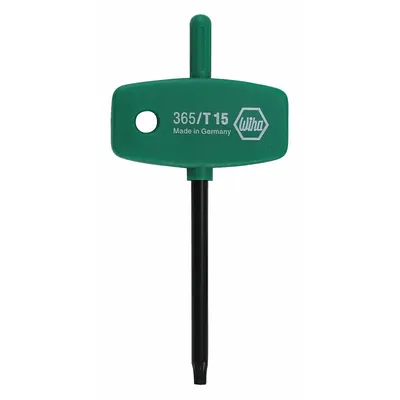WIHA Torx Key: 1 Tips, Torx, Std End, T8 Tip Size, Short, Alloy Steel, Black Oxide - Rapid-Twist Torx & Torx Plus Keys