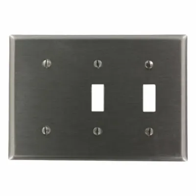 LEVITON Wall Plate: Combo, 3 Gang, Silver - Combination Wall Plates