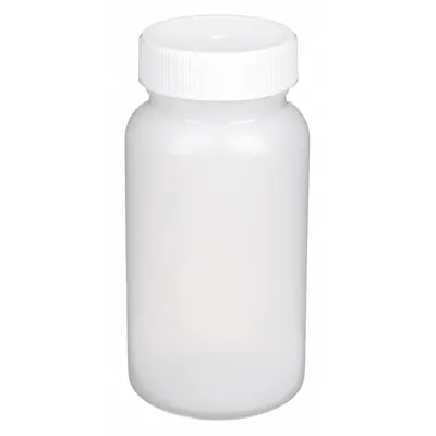 QORPAK Sampling Bottle: HDPE, 120 mL, 4 fl oz, Closure Included, Natural, 38-400 - HDPE Wide Mouth Round Lab Bottles