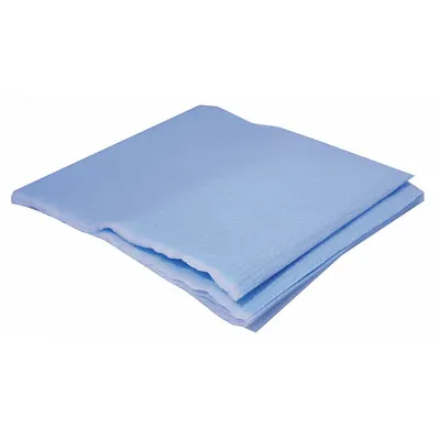 MEDSOURCE Specialty Cot Sheet: Poly-Tissue, Blue, 40 in Wd - Standard Disposable Blankets