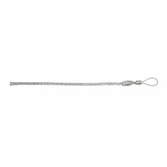 Galvanized steel pulling mesh grip for light-duty cable pulling through conduit or trays. Flexible eye style accommodates cable diameters from 0.50 to 0.62 inches. Breaking strength of 2,800 lb.