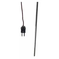 Thermocouple accessory for liquid temperature measurement in magnetic stirrers and hot plates. Features a Mini-Plug connector. Compatible with GLAS-COL equipment