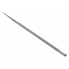 Knife-style file for sharpening and finishing saw blades. Measures 8 inches in length and 3/4 inch in width with 45 to 46 teeth per inch. Fine tooth configuration enables precise material removal on crosscut saws.